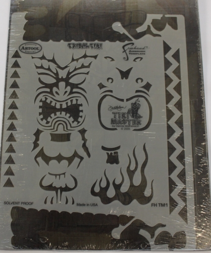 Artool airbrush stencil tiki master template tribal tiki