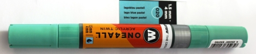 One 4 All Acrylic twin 020 lagoblue pastel red 1.5/4mm