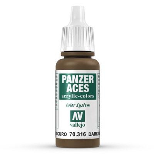 Vallejo Panzer Aces 17 ml (g.P. 1L= 176,50€) 316 dark mud