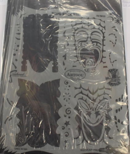 Artool airbrush stencil Tiki Joe two Face Tiki