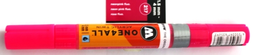 One 4 All Acrylic twin 217 neon pink fluor. 1.5/4mm