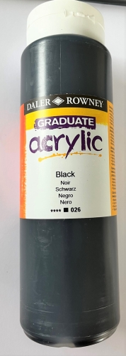 Daler & Rowney Graduate Acrylfarbe black, 500ml (g.P. 1L=19,80€)