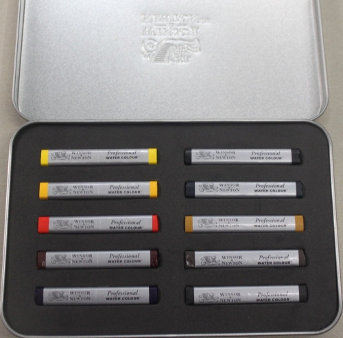 10 sortierte Aquarellsticks in Metallbox