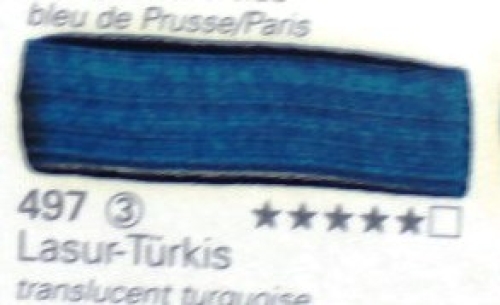 Schmincke Mussini Oil Colour 497 Glaze Turquoise, 35 ml (g.p. 1L= 414€)