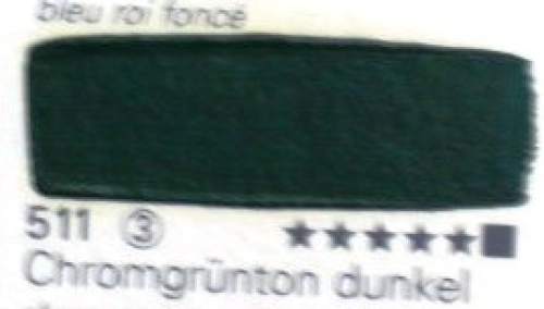 Schmincke Mussini oil paint 511 chrome green tone dark, 35 ml (g.p. 1L= 414€)