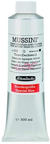 Schmincke Mussini oil paint special size 300ml titanium opaque white ( g.p. 1L=126,67€)