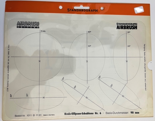 Standard Graph Airbrush Stencil "Circle Ellipse Stencil No. 6