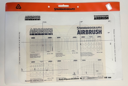 Standard graph airbrush stencil "Circle- Ellipse- Stencil No. 7".