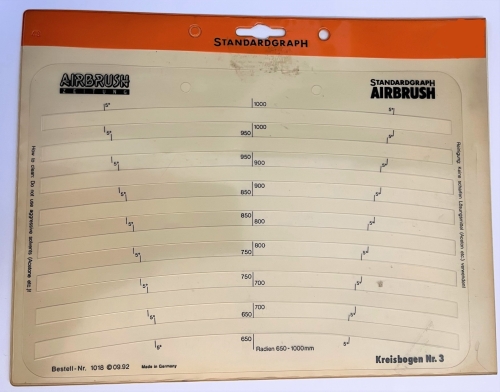 Standard Graph Airbrush Stencil "Circular Arc No. 3