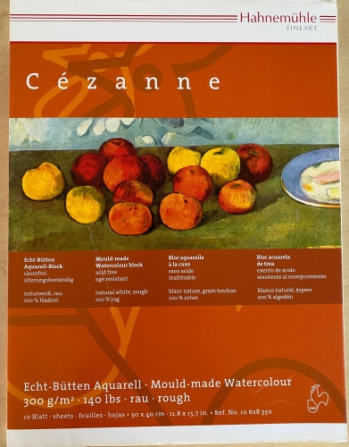 Hahnemühle Echt- Bütten Aquarell- Block Cezanne 30x40 cm 300g/m² (10 Blatt) rau