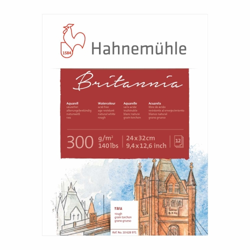 Hahnemühle watercolor pad Britannia 24x32 cm 300g/m² (12 sheets)