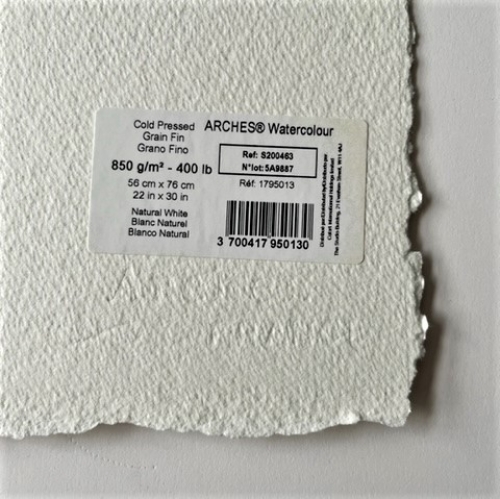 2x Arches watercolor sheet 850g/m² 56x76cm 100% cotton, natural white,  fine grain