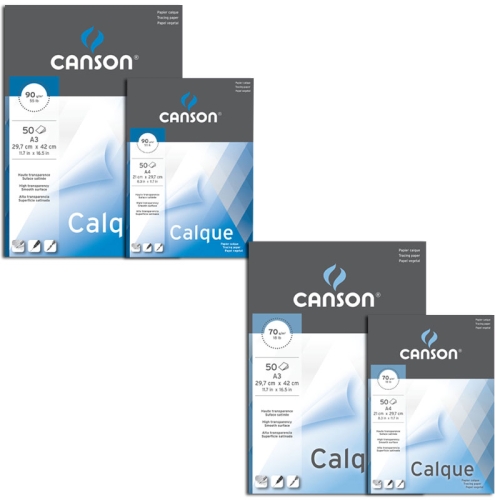 Canson Calque Transparentpapier Papier A3 70g/m² (50 Blatt)