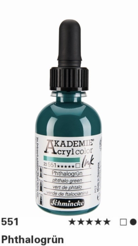 Akademie Ink 50 ml , 551 phtalogrün (g.P. 1L=97,80€)