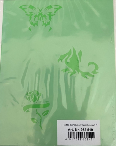 Airbrush Tattoo- Schablone "Mischmotive I" 21x14,9 cm