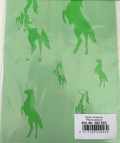Airbrush Mylar- Schablone "Pferde stehend" 21x14,9 cm