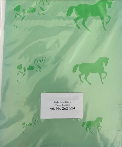 Airbrush Mylar- Schablone "Pferde trabend" 21x14,9 cm