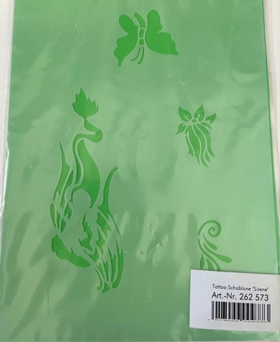 Airbrush Tattoo- Schablone "Sirene" 21x14,9 cm