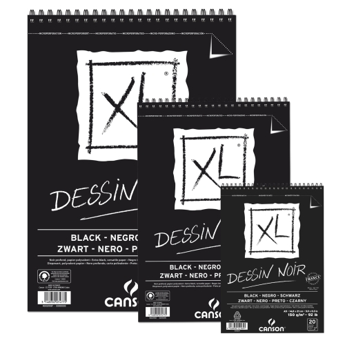 Canson Dessin Noir Black Zeichenblock XL A3 150g/m² (40 Blatt)