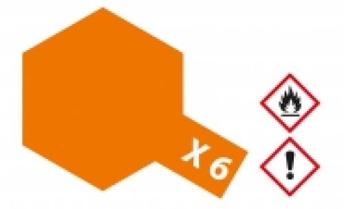 Tamiya X-6 orange acrylic paint, 23 ml (GP 1L= 216,96€)