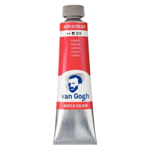 Talens Van Gogh acrylic paint tube 40 ml carmine 318 (g.P. 1L= 97,50€)