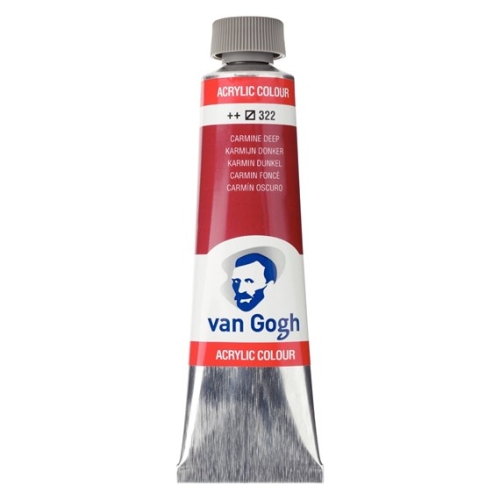 Talens Van Gogh acrylic paint tube 40 ml carmine dark 322 (g.P. 1L= 97,50€)