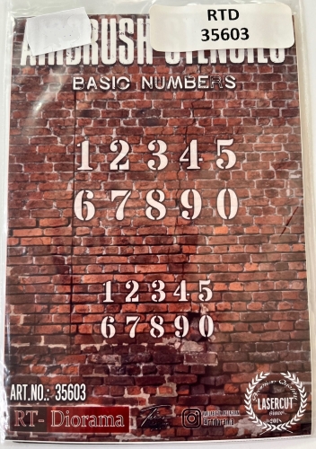 Airbrush Schablone "Basic Numbers" 14,5x10 cm
