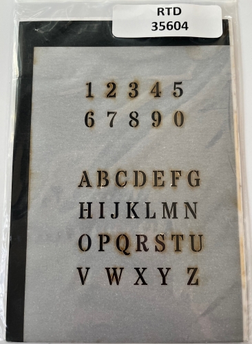 Preview: Airbrush Schablone "Basic Letters & Numbers" 14,5x10 cm