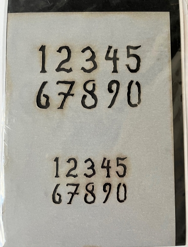 Preview: Airbrush Schablone gemalte Zahlen "Painted Numbers" 14,5x10 cm