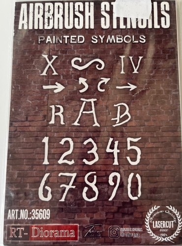 Airbrush Schablone gemalte Symbole "Painted Symbols" 14,5x10 cm
