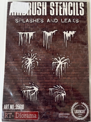Airbrush Schablone Vorlage "Spritzer & Kleckse" 14,5x10 cm