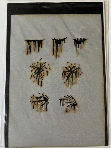 Preview: Airbrush Schablone Vorlage "Spritzer & Kleckse" 14,5x10 cm