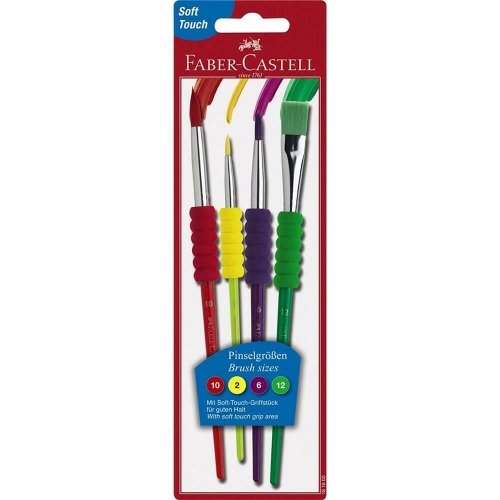 Faber-Castell 1600 - Brush set 4-piece with soft grip handle