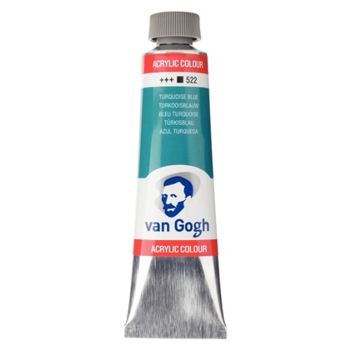 Talens Van Gogh Acrylic Paint Tube 40 ml Turquoise Blue 522