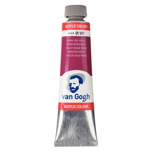 Talens Van Gogh Acrylic Paint Tube 40 ml Permanent Red Purple 567 (g.P. 1L= 97,50€)