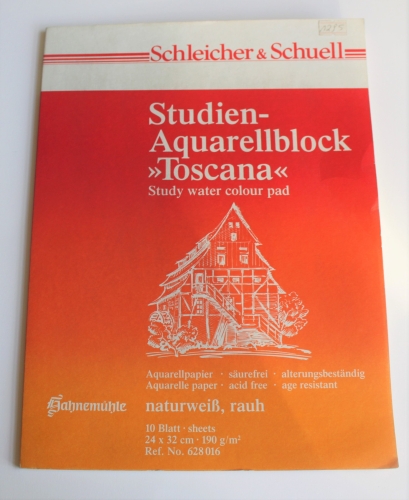 Hahnemühle Studien- Aquarellblock "Toscana" 24x32cm 190g/m² (10 Blatt) naturweiß