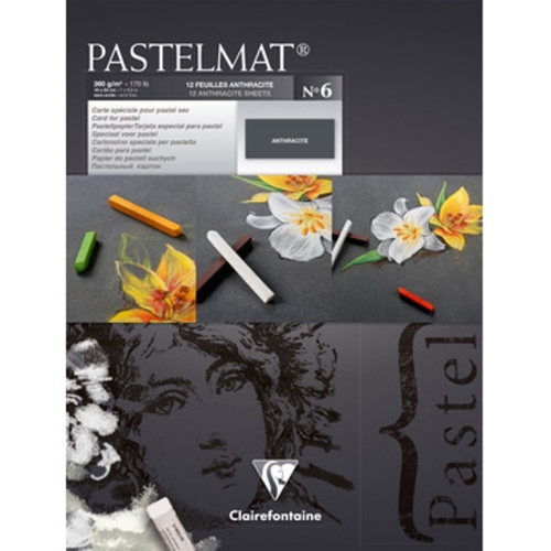 Pastelmat 360g/m² 12 sheets N°6 anthracite 18x24 cm