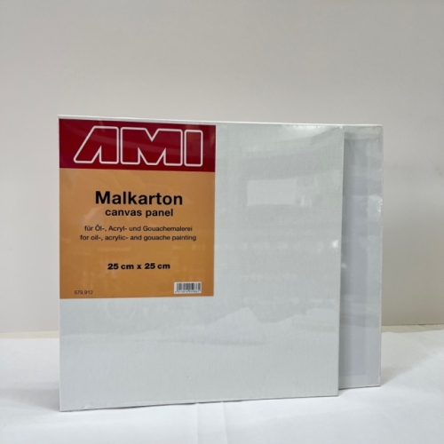 AMI Malkarton, bespannt mit Maltuch 25x25 cm (5 Stk.)