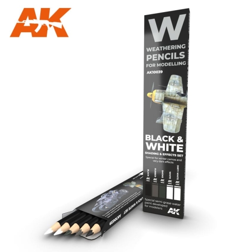 Weathering Pencils Black & White: Shading & Effect Set