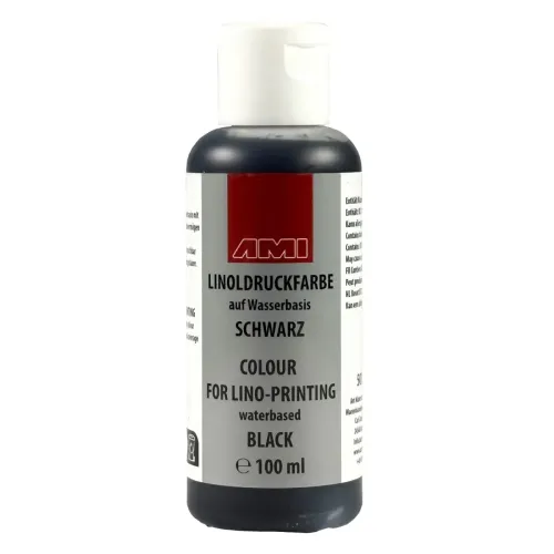 Linoldruckfarbe auf Wasserbasis black 1ooml (GP1ltr=70€)