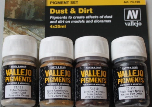 Vallejo dust and dirt set 4 -part, 35 ml each (g.P. 1L= 121,43€) 73.190