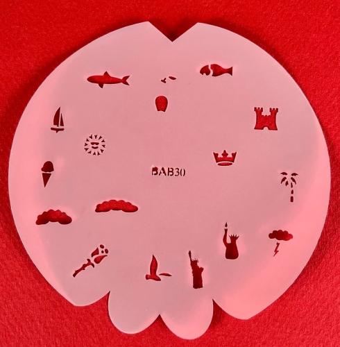 Preview: BABSET14 Findernägel und Modellbau Airbrush- Schablonen Set 5-teilig