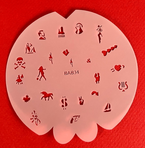 Preview: BABSET13 Findernägel und Modellbau Airbrush- Schablonen Set 5-teilig