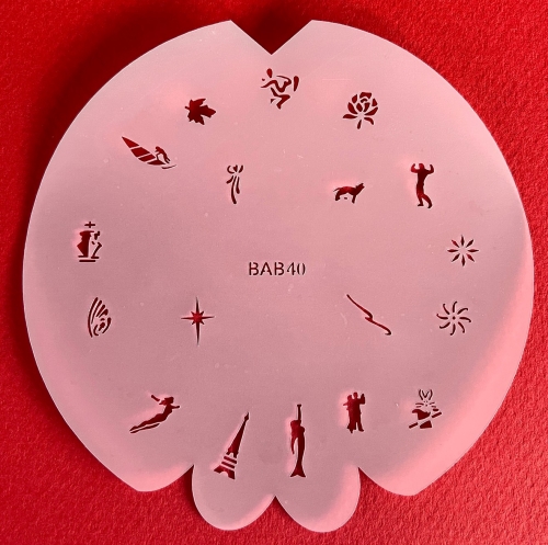 Preview: BABSET4 Badger Findernägel und Modellbau Airbrush- Schablonen Set 5-teilig