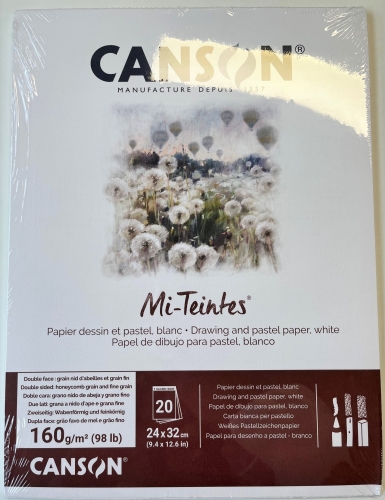 Canson Mi-Teintes Zeichenblock 24x32cm 160g/m² (20 Blatt) weiß