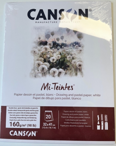 Canson Mi-Teintes Zeichenblock 32x41cm 160g/m² (20 Blatt) weiß