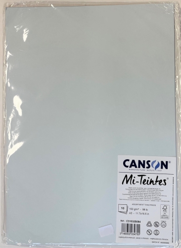 Canson Mi-Teintes Pastellpapier Bögen A3 160g/m² (10 Blatt) mehrfarbig , kühle Töne