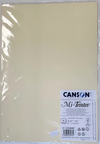 Canson Mi-Teintes Pastellpapier Bögen A3 160g/m² (10 Blatt) mehrfarbig , warme Töne