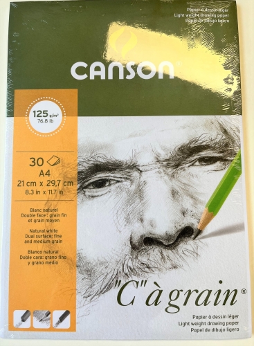 Canson „C“ à grain Zeichenpapier A4 125g/m² (30 Blatt) natürlich weiß