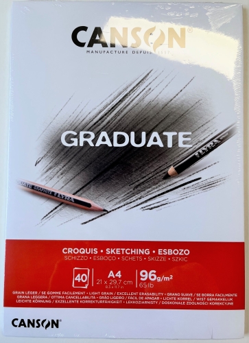 Canson Graduate Croquis Skizzenblock A4, 96g/m² (40 Blatt) weiß